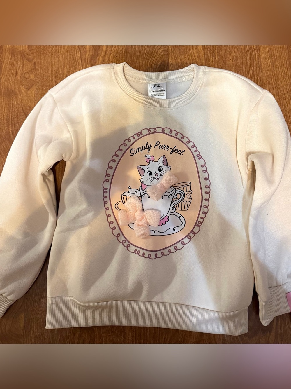 Girls Aristocats  Marie Sweatshirt with bows size 6 NWT
